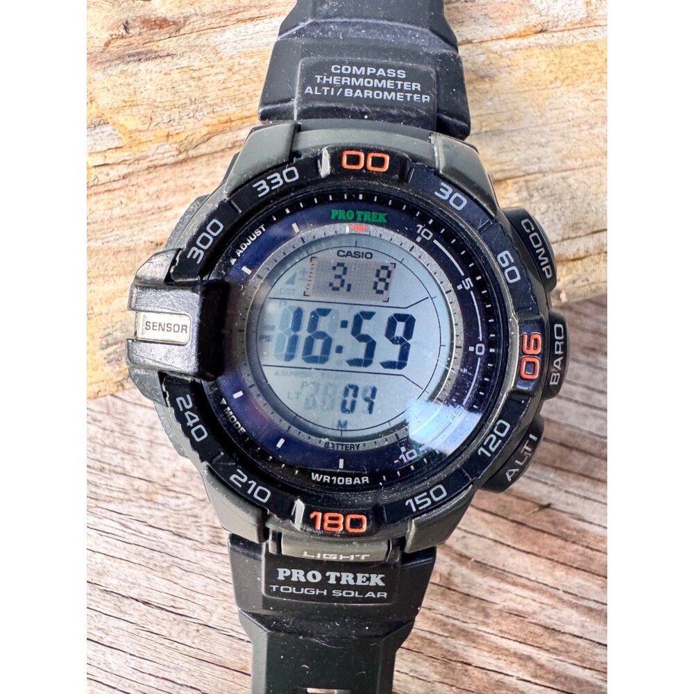 Casio Pro Trek Watch Mens Large PRG-270 Tough Solar Triple Sensor Altimeter Comp - Picture 3 of 9